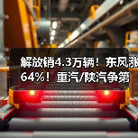 解放销4.3万辆！东风涨64%！重汽/陕汽争第三！5月重卡破17万辆（图4）